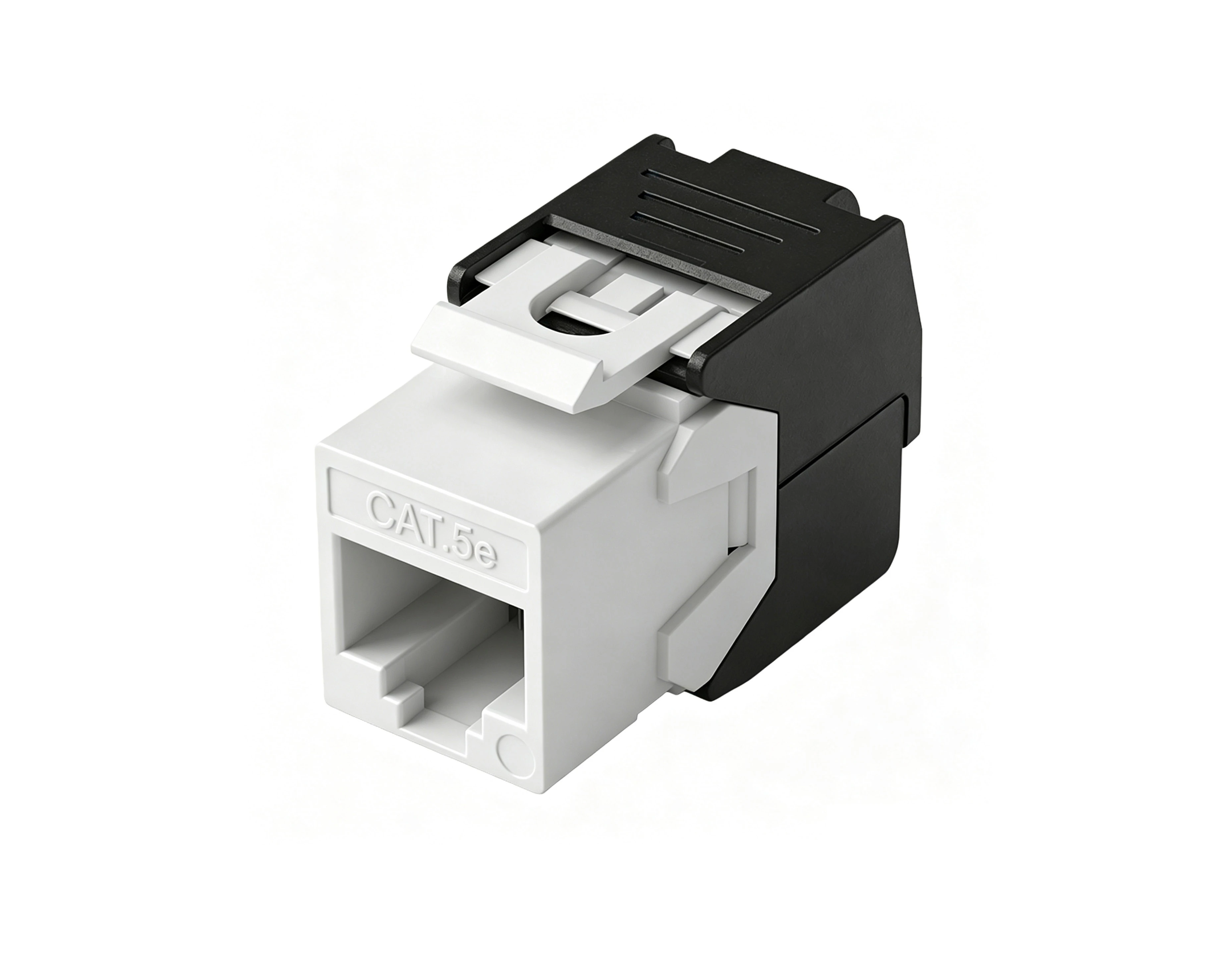 SKJ-A33111 Cat.5e RJ45 KeystoneJack بدون أدوات، غير محمي، 180 درجة، من الأعلى إلى الأسفل