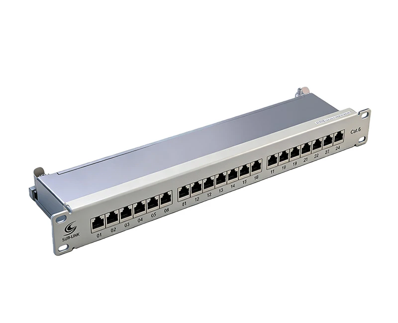 SPP-0A63D1 CAT.6 لوحة التصحيح ذات 24 منفذًا محمية