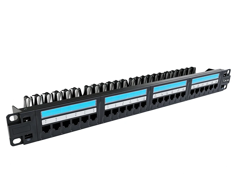 SPP-BC6201-1 لوحة التوصيل الأمامية القابلة للإزالة ذات 24 منفذ Cat.6A غير محمية